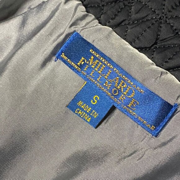 MILLARD FILLMORE Chic Black Quilted 3/4th Sleeve Jacket Size 2 - Picture 2 of 8